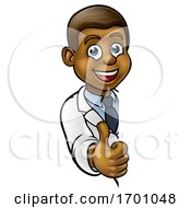 Poster, Art Print Of Scientist Cartoon Character Thumbs Up Sign