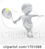 Poster, Art Print Of 3d Morph Man Playing Tennis