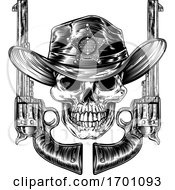 Poster, Art Print Of Sheriff Cowboy Skull And Pistols