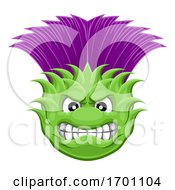 Poster, Art Print Of Thistle Plant Flower Mean Sports Cartoon Mascot