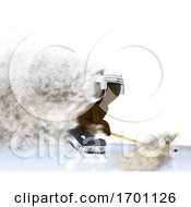 Poster, Art Print Of 3d Figure Playing Ice Hockey With Speed Effect