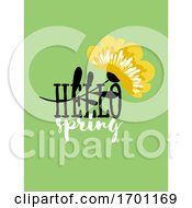 Poster, Art Print Of Vector Illustration Of Abstract Floral Card With Elegant Flower And Spring Lettering Pastel Color Greeting Card Banner Cover Design Template Or Social Media Story Wallpaper With Stylish Blossoming Plant