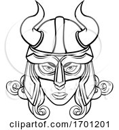 Poster, Art Print Of Viking Woman Warrior Mascot
