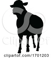 Sheep Or Lamb Farm Animal In Silhouette