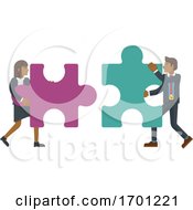 Puzzle Piece Jigsaw Characters Business Concept