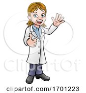 Poster, Art Print Of Cartoon Woman Scientist Doctor Or Lab Tech
