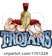 Poster, Art Print Of Trojan Spartan Baseball Sports Mascot
