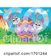 Poster, Art Print Of Easter Bunnies And Egg