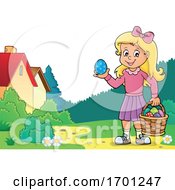 Poster, Art Print Of Girl Holding An Easter Egg