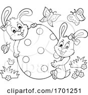 Poster, Art Print Of Easter Bunnies And Egg