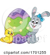Easter Bunny Chick And Egg by visekart