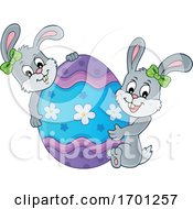 Poster, Art Print Of Easter Bunnies And Egg