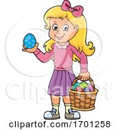 Poster, Art Print Of Girl Holding An Easter Egg