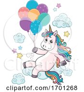 Poster, Art Print Of Unicorn And Balloons