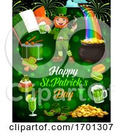 Poster, Art Print Of Leprechaun Beer Gold Irish Flag Patricks Day