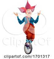 Poster, Art Print Of Clown On A Unicycle