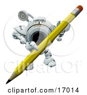 Poster, Art Print Of Robotic Webcam Carrying A Pencil