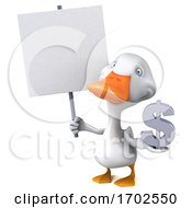 3d White Duck On A White Background