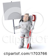 3d Cosmonaut On A White Background