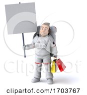 3d Cosmonaut On A White Background