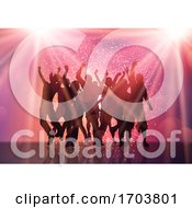 Poster, Art Print Of Party Crowd With Spotlights And Confetti