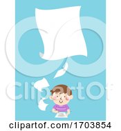 Poster, Art Print Of Kid Boy Write Papers Illustration
