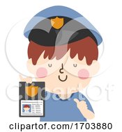 Kid Boy Police Fake Illustration by BNP Design Studio