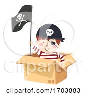 Poster, Art Print Of Kid Boy Pirate Box Illustration