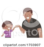 Kid Boy Dad Fist Bump Illustration