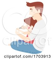 Poster, Art Print Of Kid Boy Man Father Son Nail Cutter Illustration