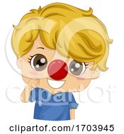 Kid Boy Red Nose Clown Illustration