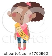 Kid Girl Class Leader Illustration