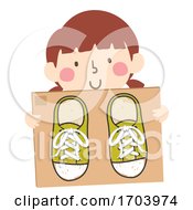 Poster, Art Print Of Kid Girl Shoe Lace Tying Practice Board Illustration
