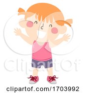 Kid Girl Shoe Lace Tied Happy Illustration