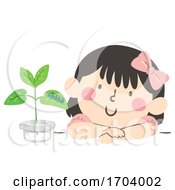 Poster, Art Print Of Kid Girl Adopt Caterpillar Illustration