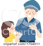 Poster, Art Print Of Kid Girl Police Survey Job Illustration