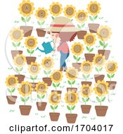 Poster, Art Print Of Kid Girl Alphabet Flower Illustration
