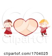 Kids Valentine Card Heart Illustration