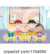 Kids Classroom Reading Illustration