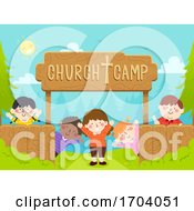 Kids Church Camp Wave Illustration