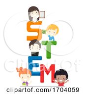 Kids Stem Lettering Illustration