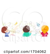 Poster, Art Print Of Kids Scribble Wall Numbers Learn Illustration