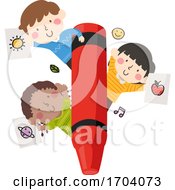 Poster, Art Print Of Kids Crayon Coloring Pages Illustration