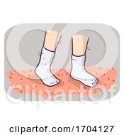 Flea Inspection Carpet White Sock Illustration