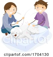 Stickman Dog Acupuncture Therapy Illustration