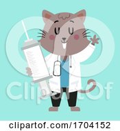 Poster, Art Print Of Cat Doc Vet Syringe Illustration