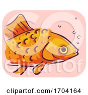 Poster, Art Print Of Goldfish Symptom Raised Scales Illustration