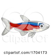 Cardinal Neon Tetra Pet Fish Illustration
