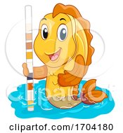 Poster, Art Print Of Mascot Fish Water Tester Quality Illustration