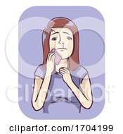 Girl Symptoms Bleeding Nose Illustration